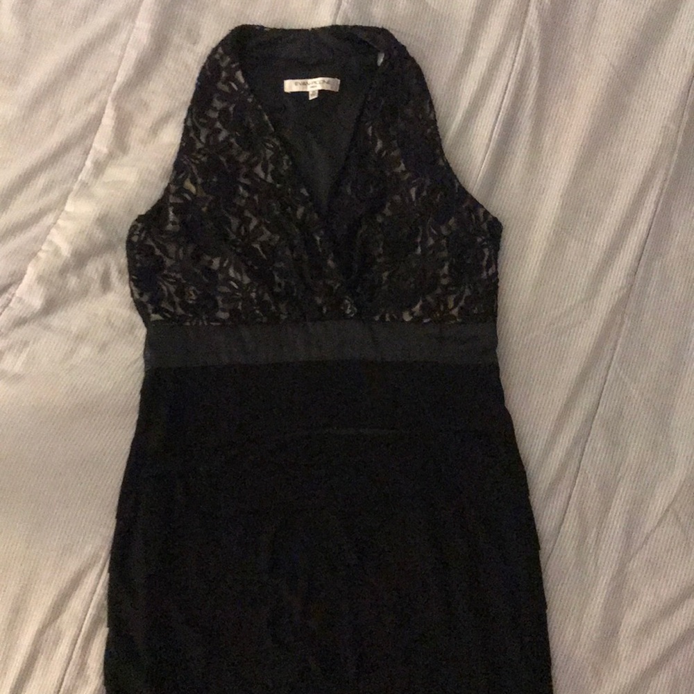 Sleeveless lace tier black dress size 14 - Picture 2 of 4